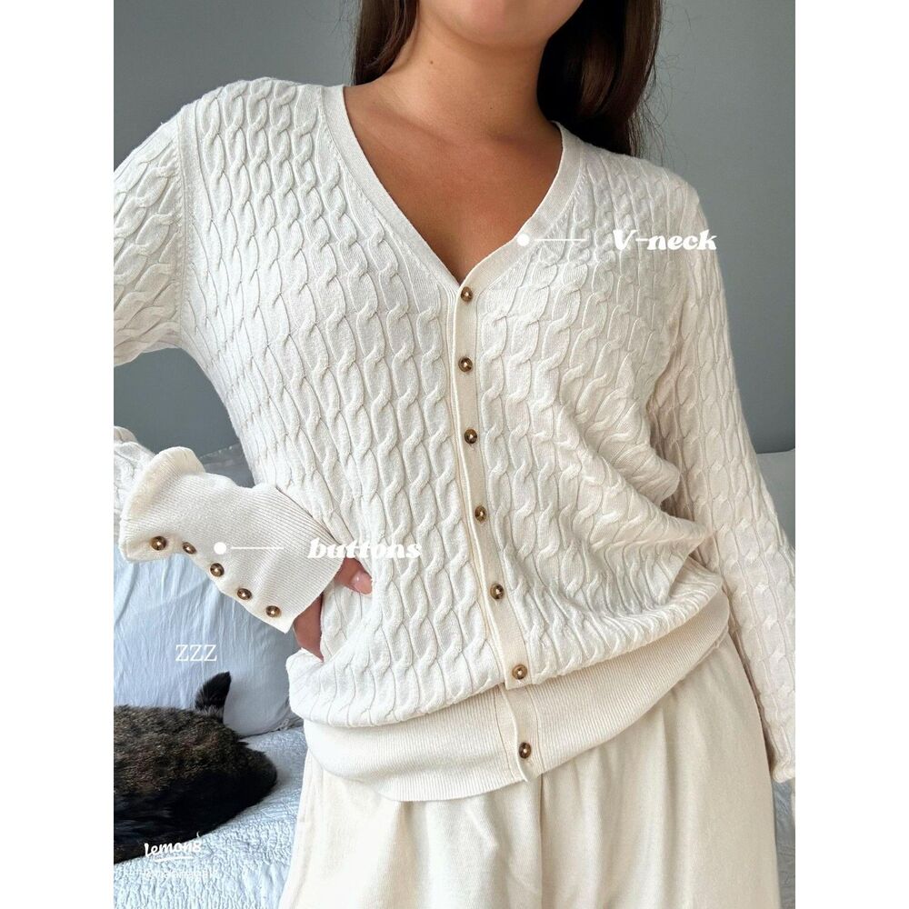 NWT ZARA CABLE-KNIT CARDIGAN REFERENCE 1509112